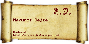 Maruncz Dejte névjegykártya